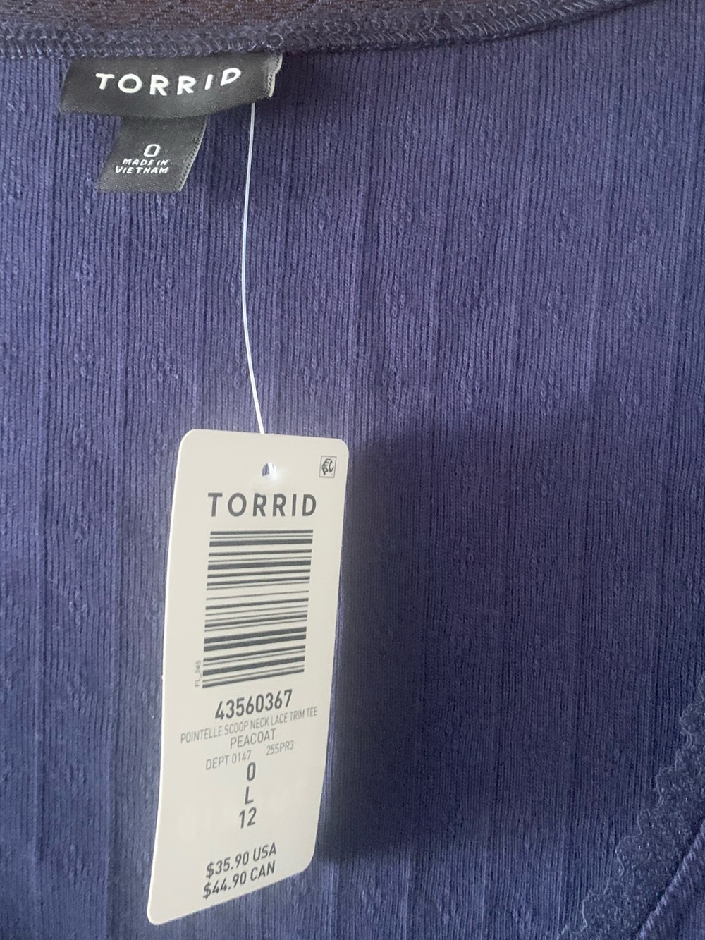 Torrid dark blue short sleeve top size Large - Picture 5 of 9